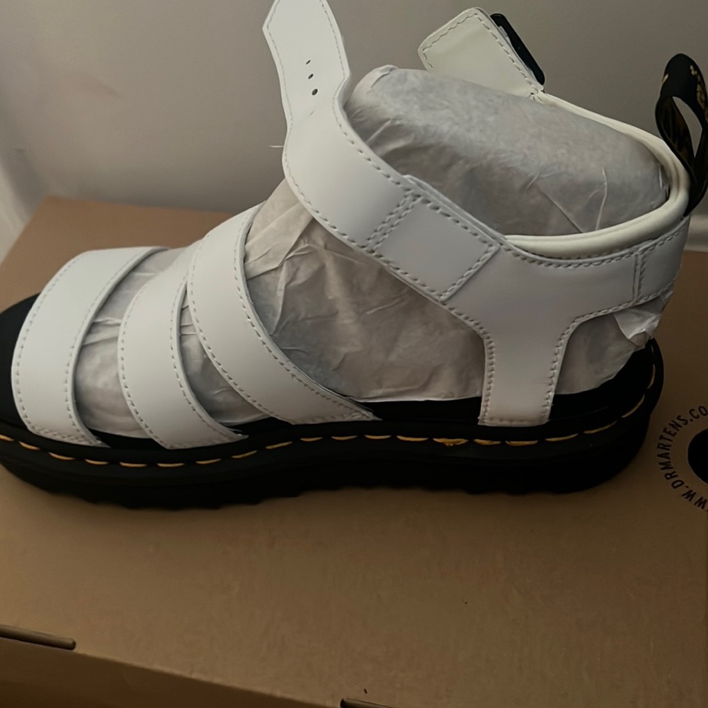 Dr. Martens White Blaire Hydro Leather Sandal Size US 7 UK 5